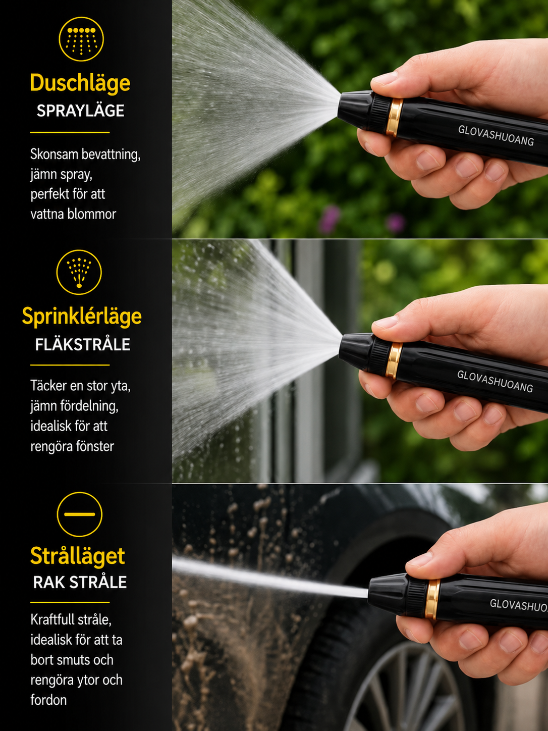HydroForce™ | Kraftfull högtrycksspruta för trädgårdsslang