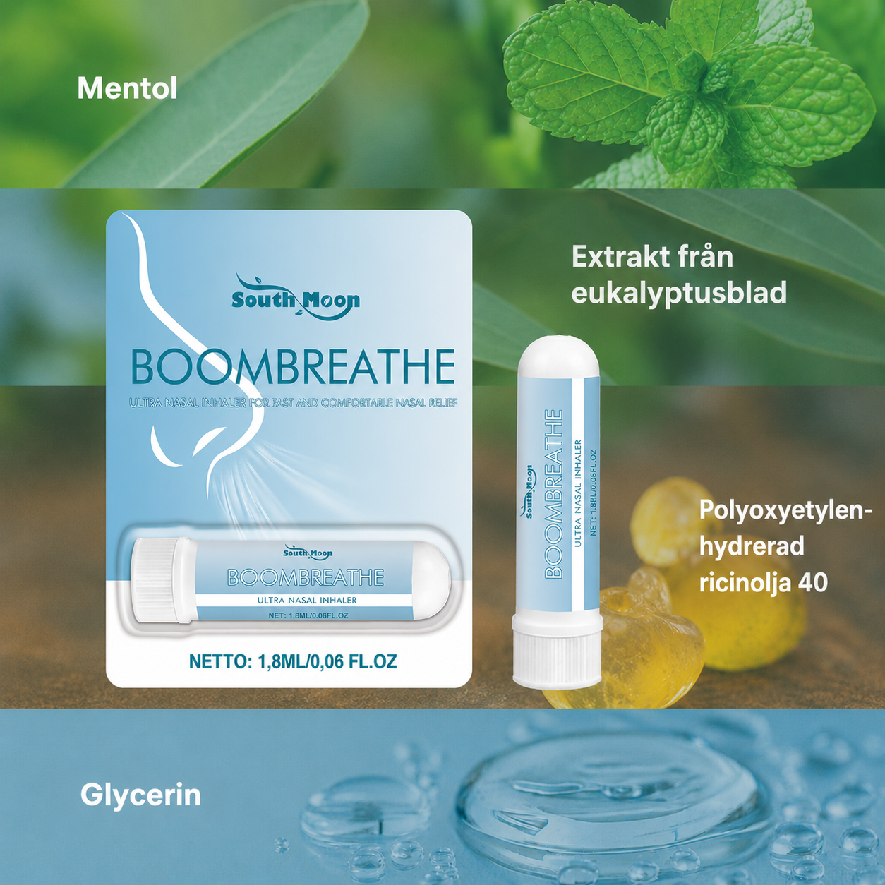 InhalePlus™ Näsinhalator | Rensar en täppt näsa på bara 7 minuter!