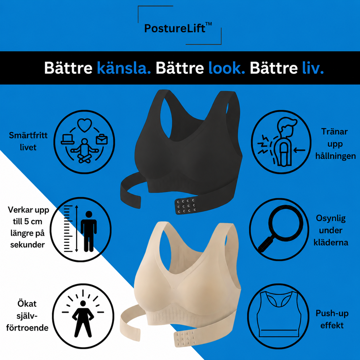 PostureLift™ - Bättre hållning. Bättre look. Bättre självförtroende.