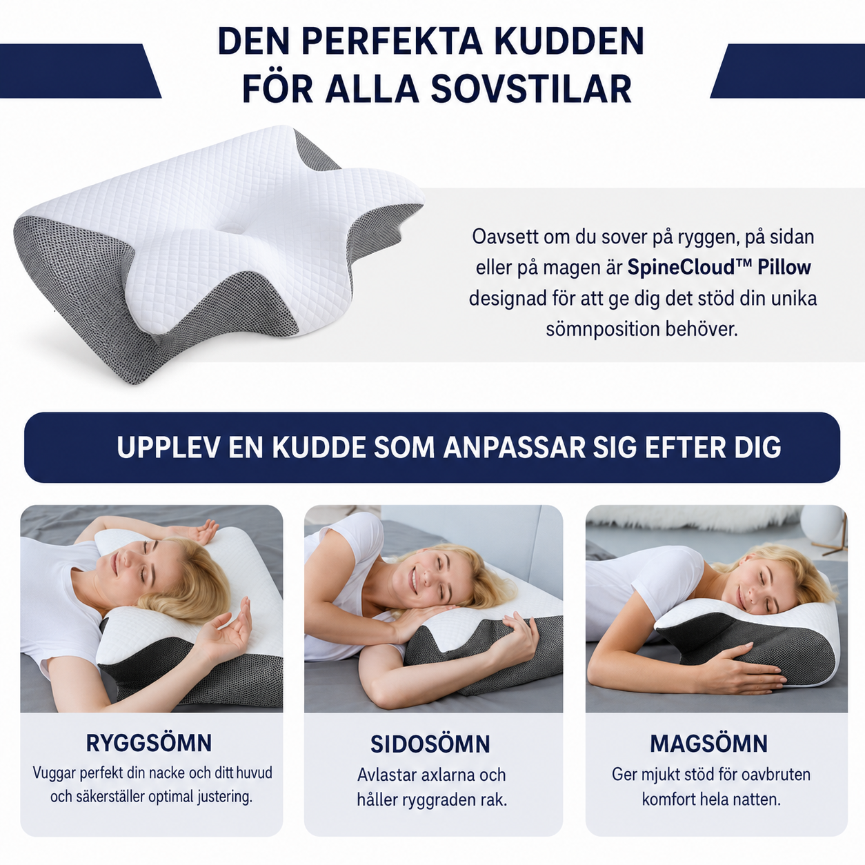SpineCloud™ | Få det stöd som din nacke har saknat varje natt