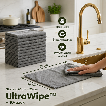 UltraWipe™ - Stribefri rengøring med genanvendelige mikrofiberklude!